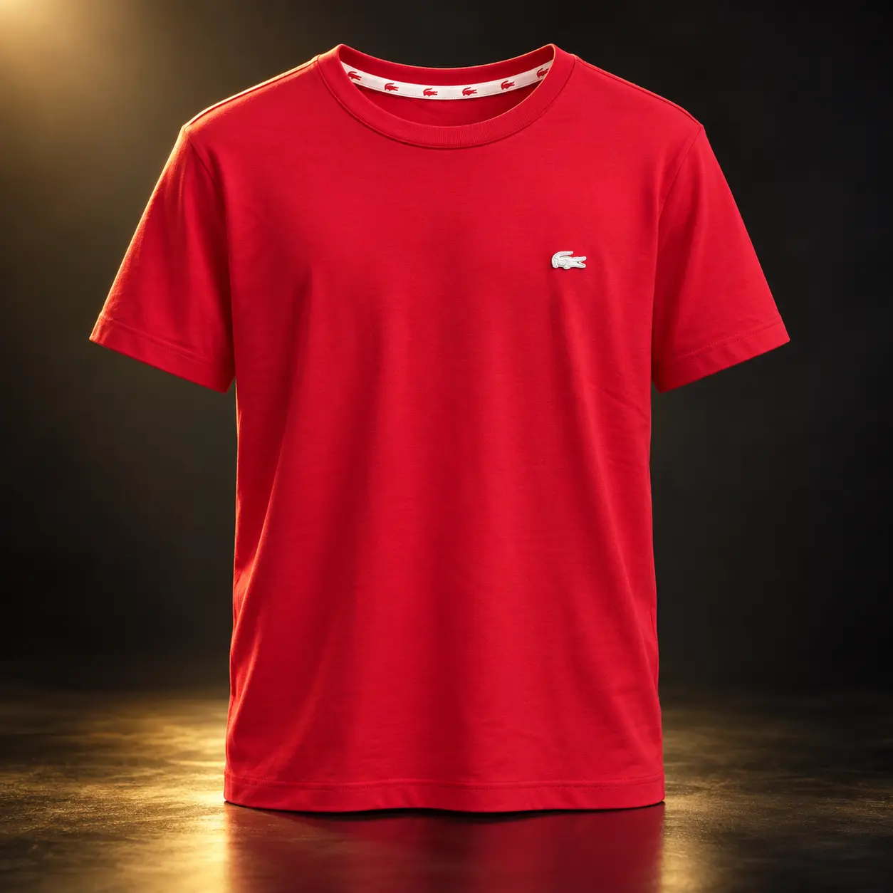 Camiseta Lacoste vermelha com logo pequeno