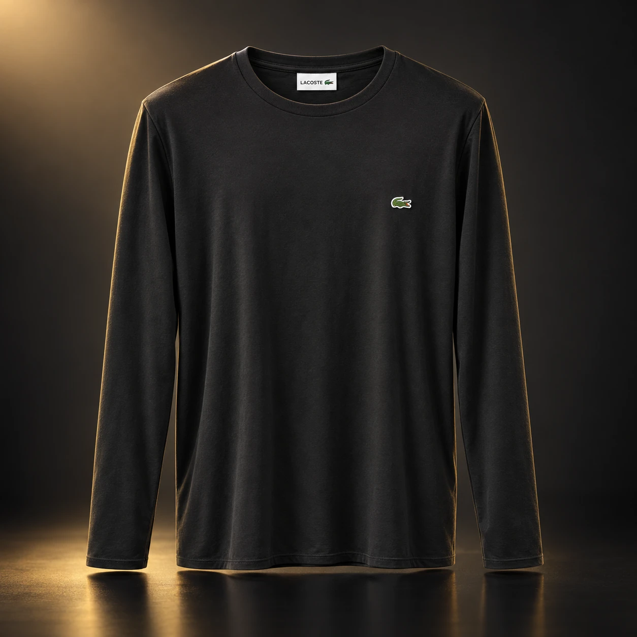 Camiseta Lacoste preta de manga longa