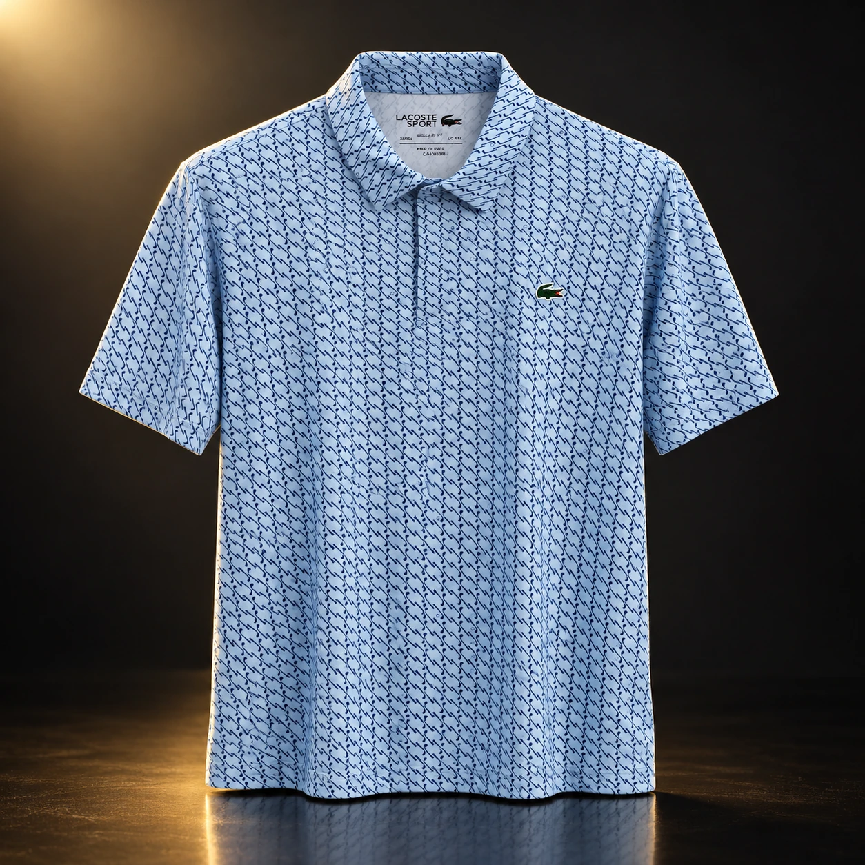 Polo Lacoste azul estampada
