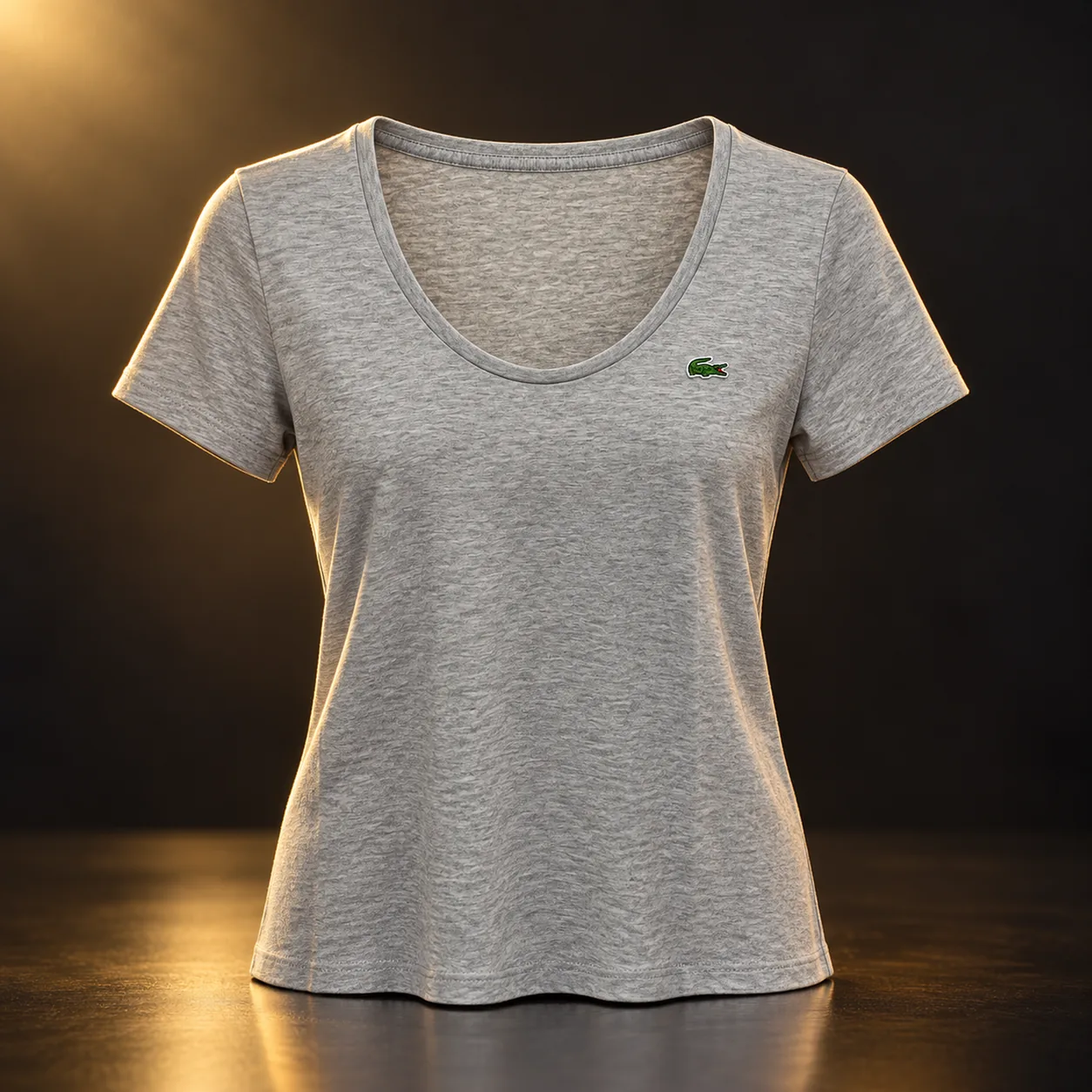 Camiseta Lacoste feminina cinza