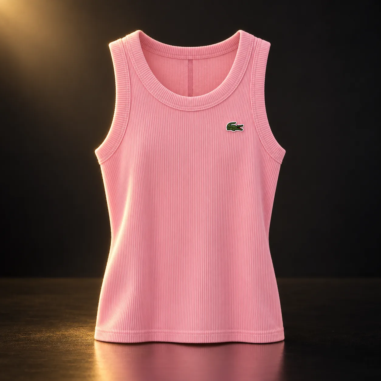 Regata Lacoste canelada rosa