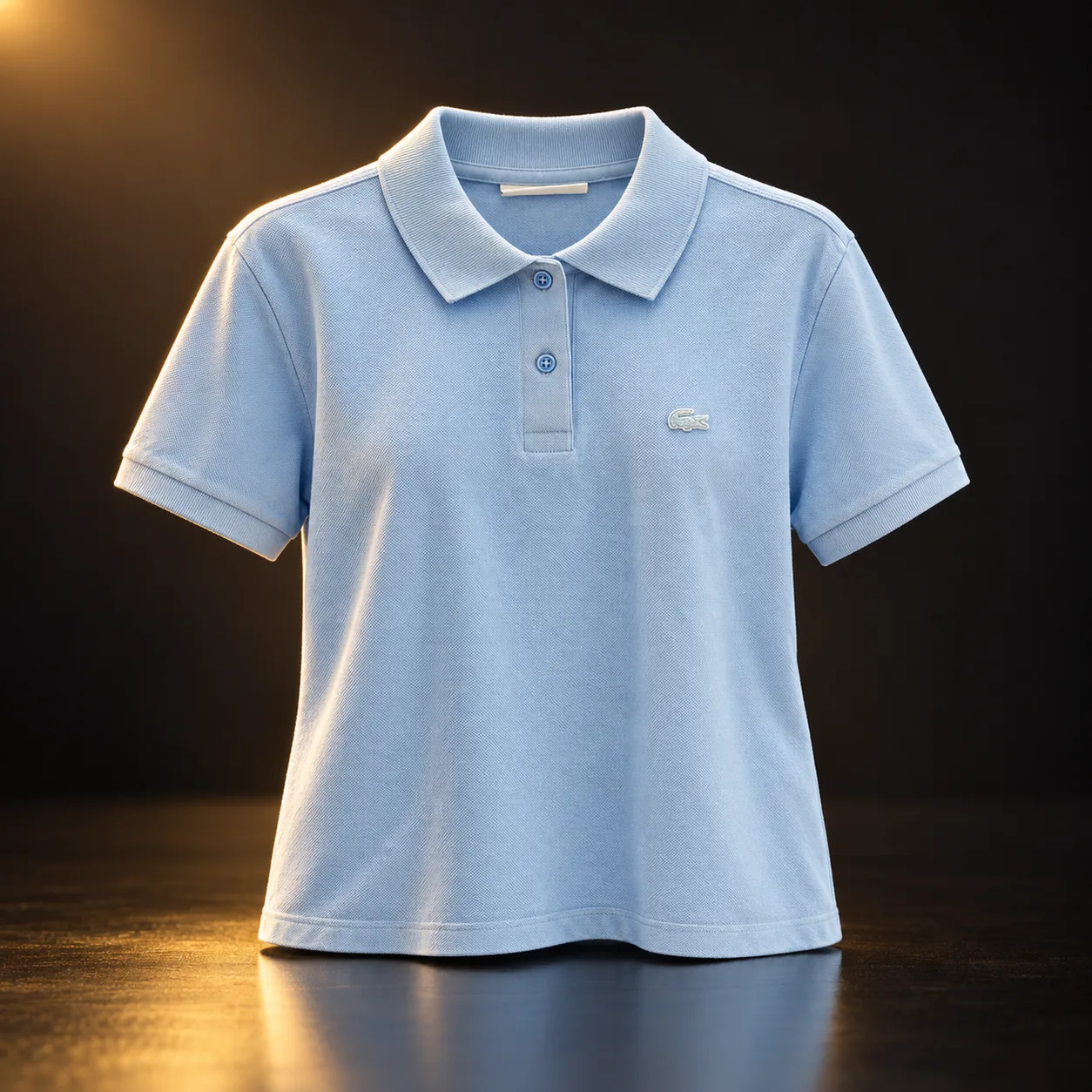 Polo Lacoste feminina azul-clara