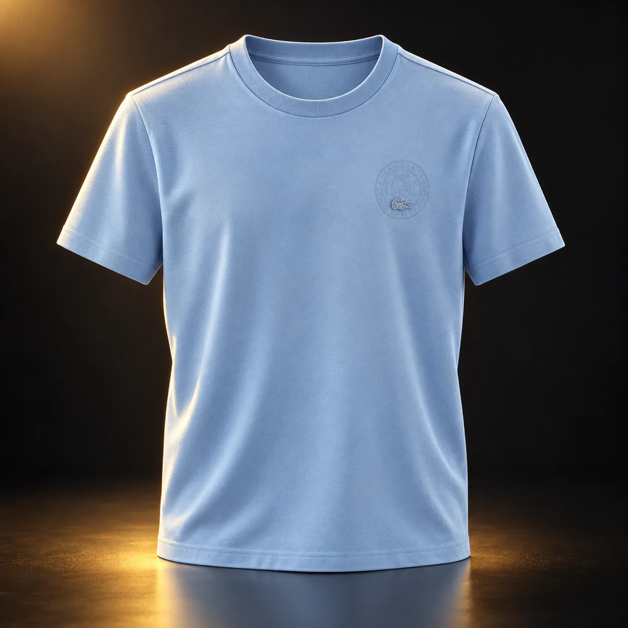 Camiseta Lacoste azul-clara com emblema