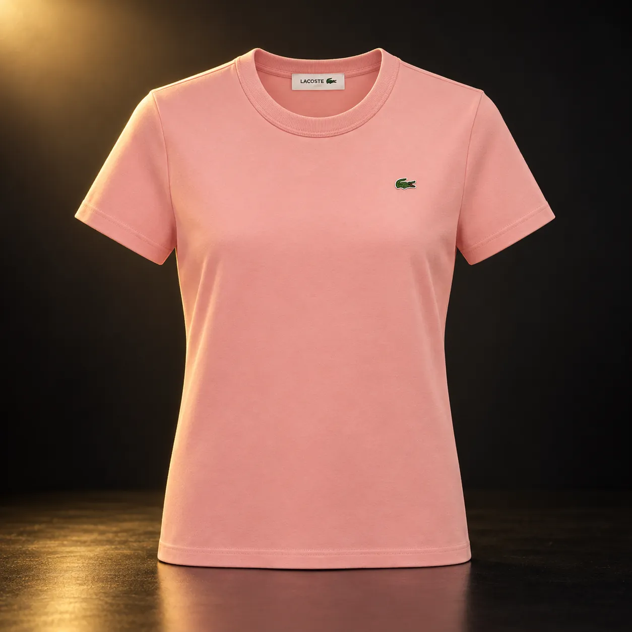 Camiseta Lacoste feminina rosa-salmão