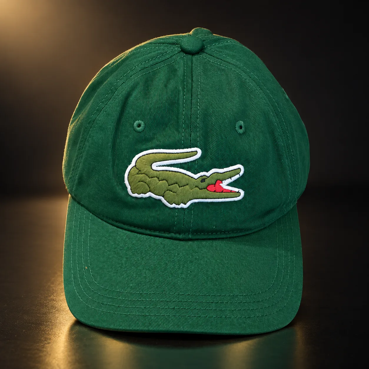 Boné Lacoste verde com crocodilo grande