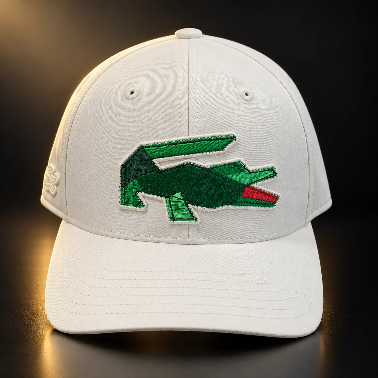 Boné Lacoste branco com crocodilo grande