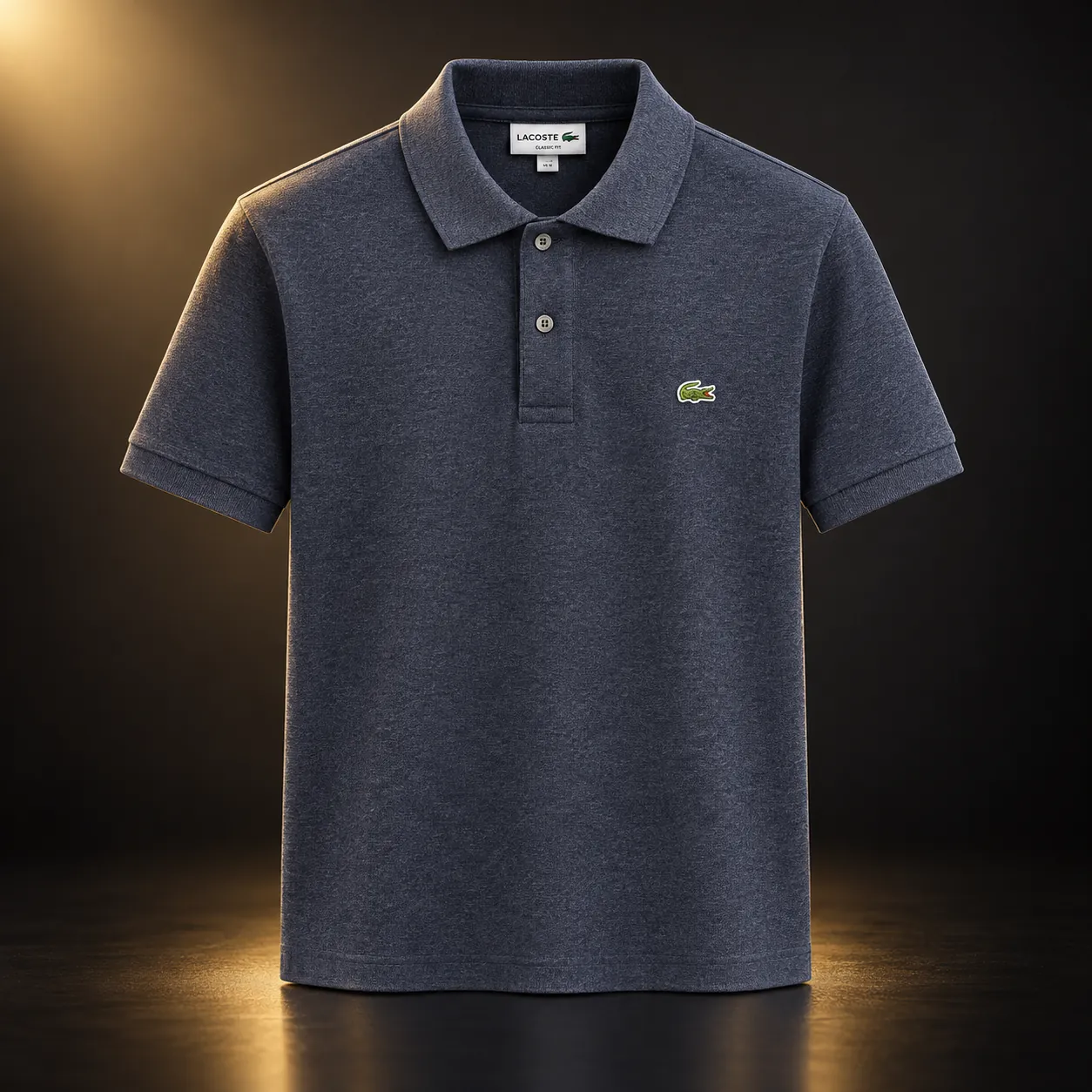 Polo Lacoste azul mescla