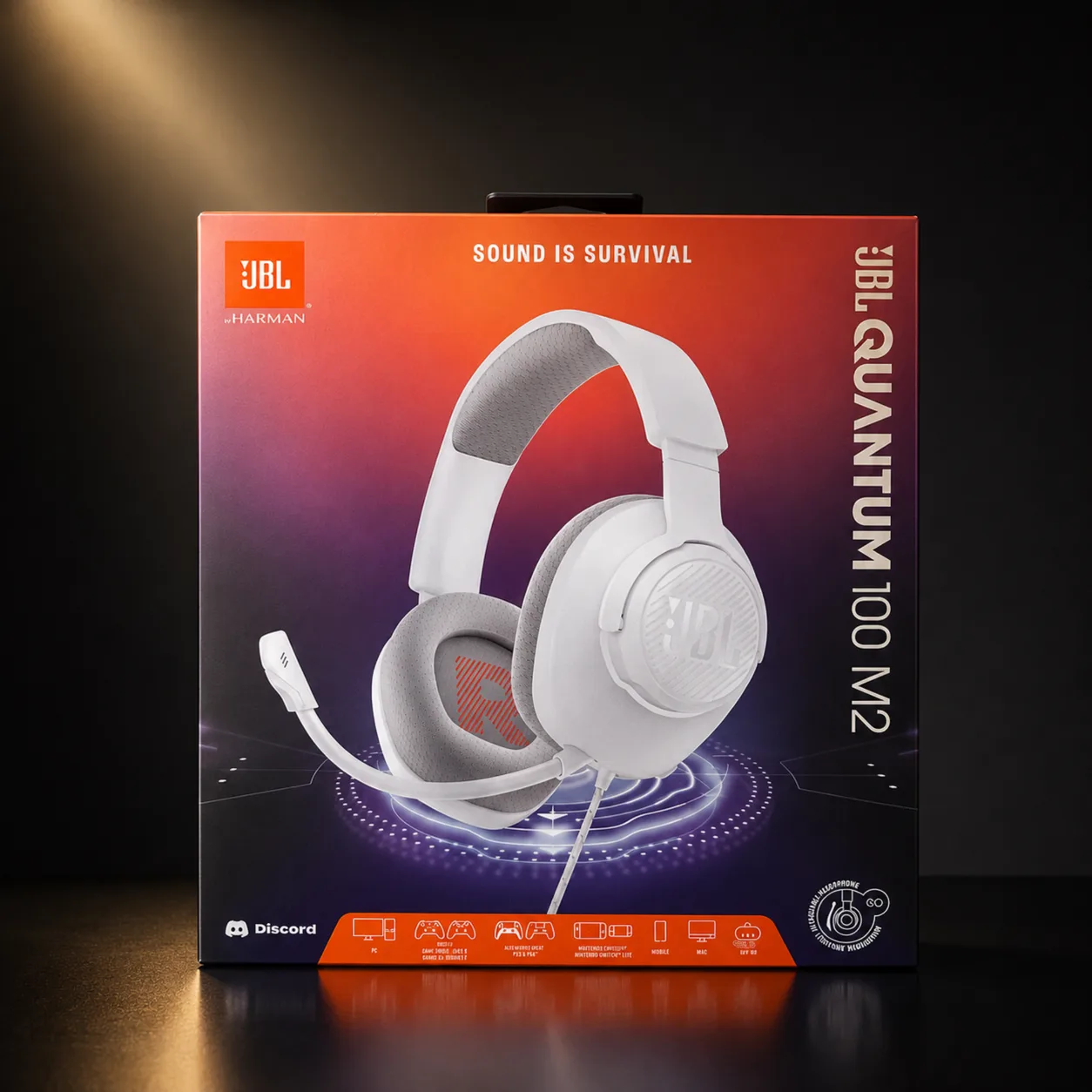 JBL Quantum 100 M2 Fone Gamer com Fio Branco