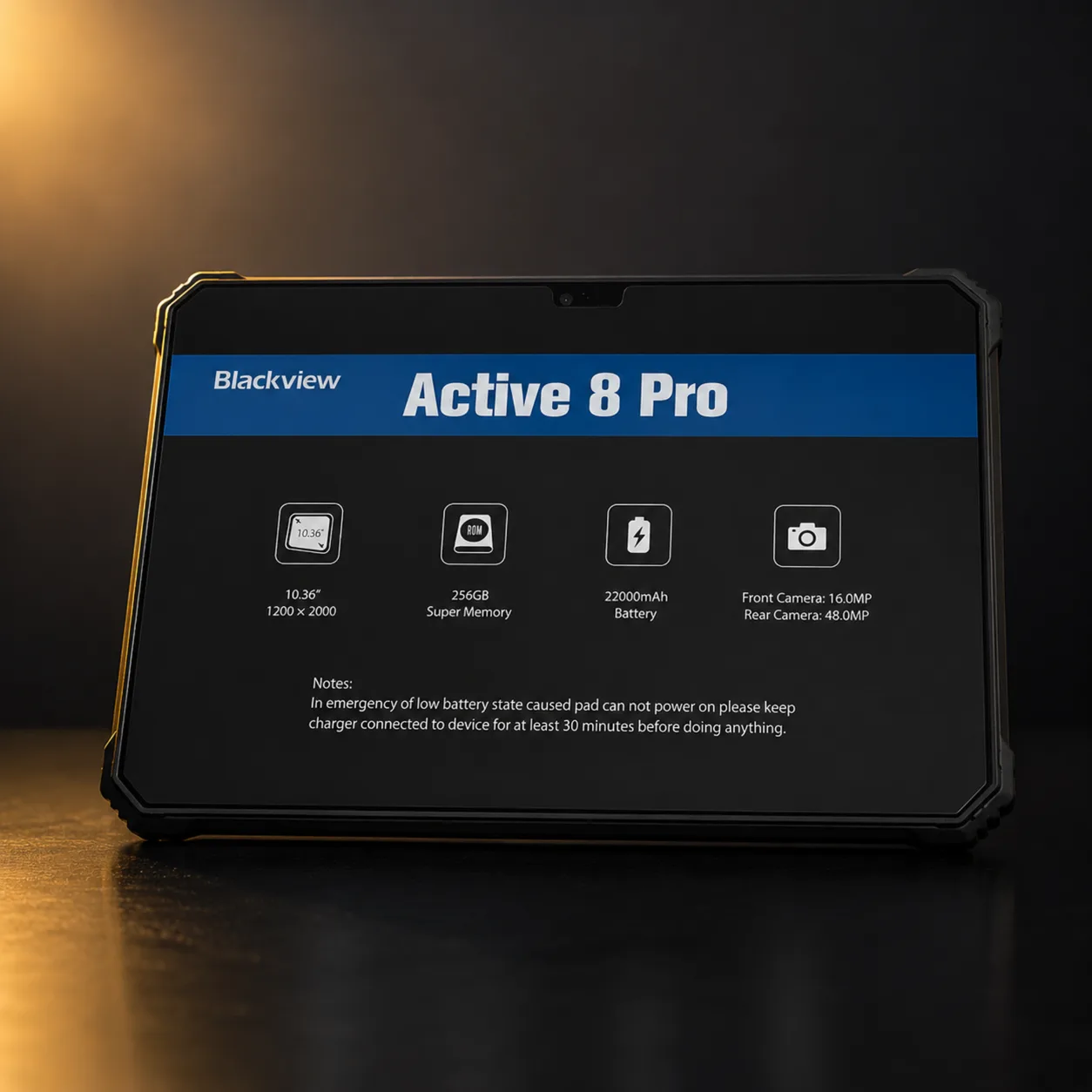 Tablet Blackview Active 8 Pro 10,36" 8GB/256GB LTE Preto