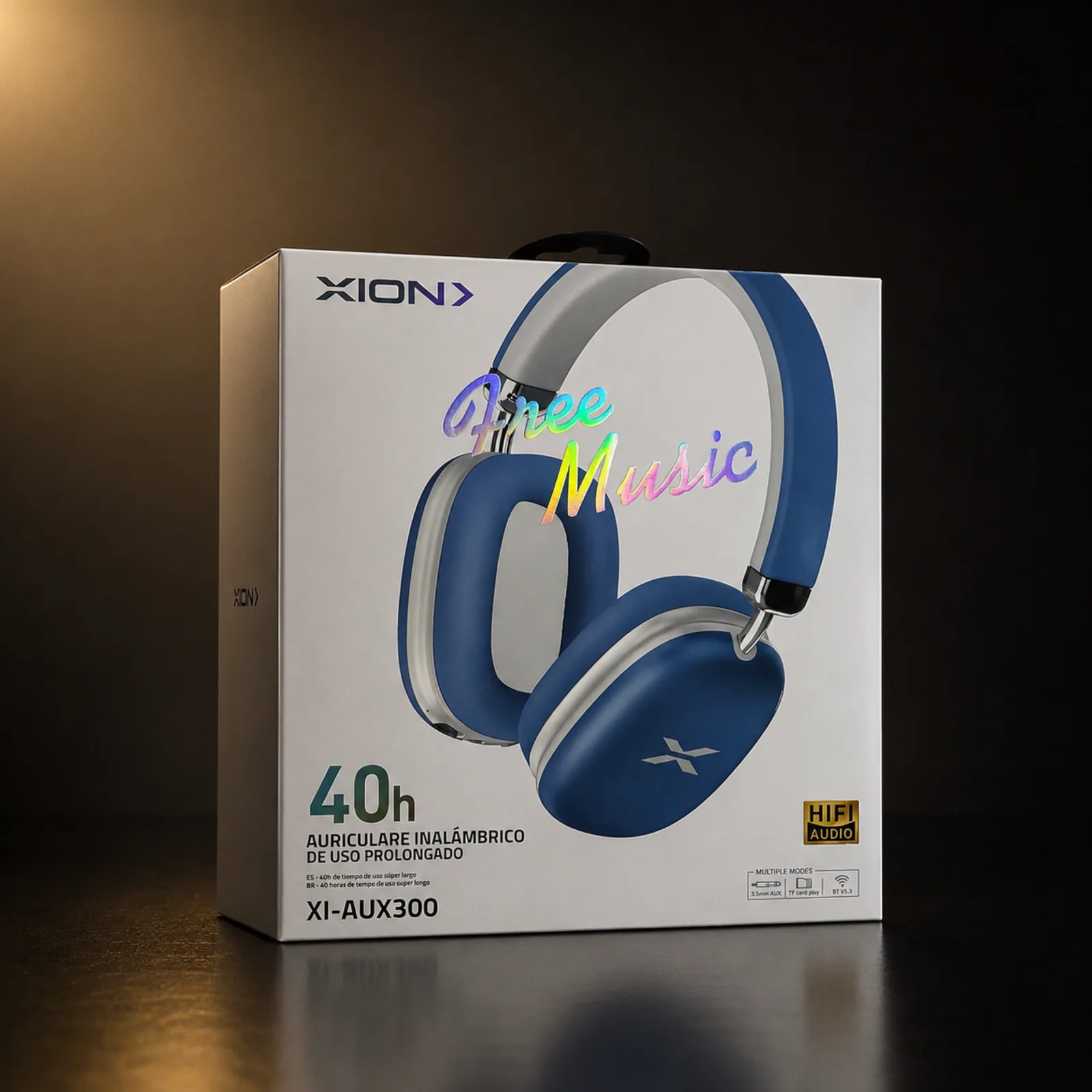 Headphone Xion XI-AUX300 Free Music Bluetooth Sem Fio 40h Azul