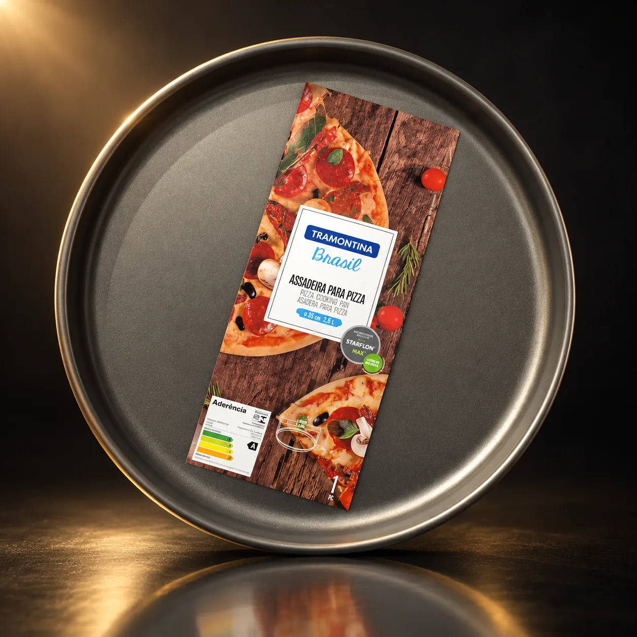 Assadeira para pizza Tramontina Brasil 35 cm grafite
