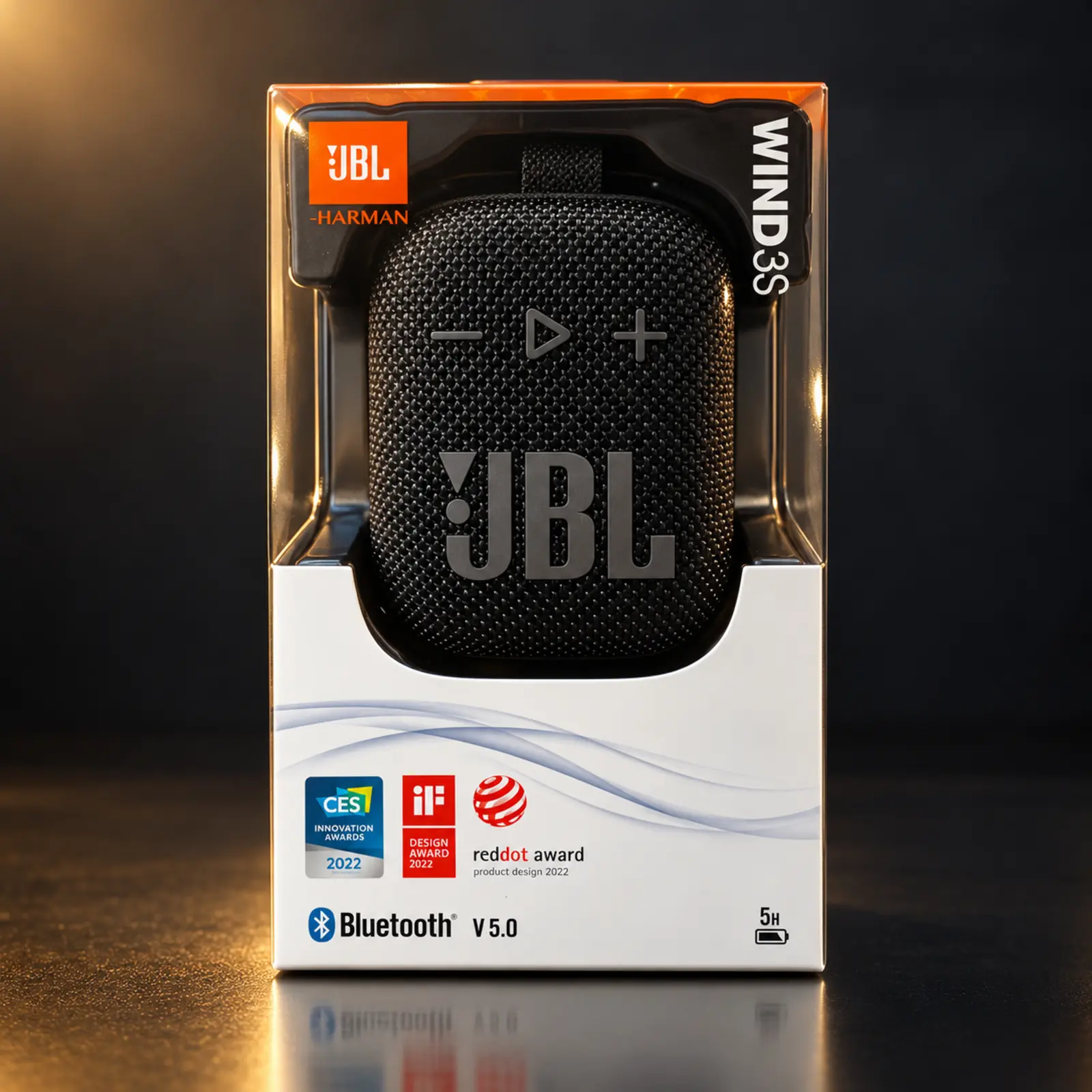 Caixa de som Bluetooth JBL Wind 3S à prova d'água preta