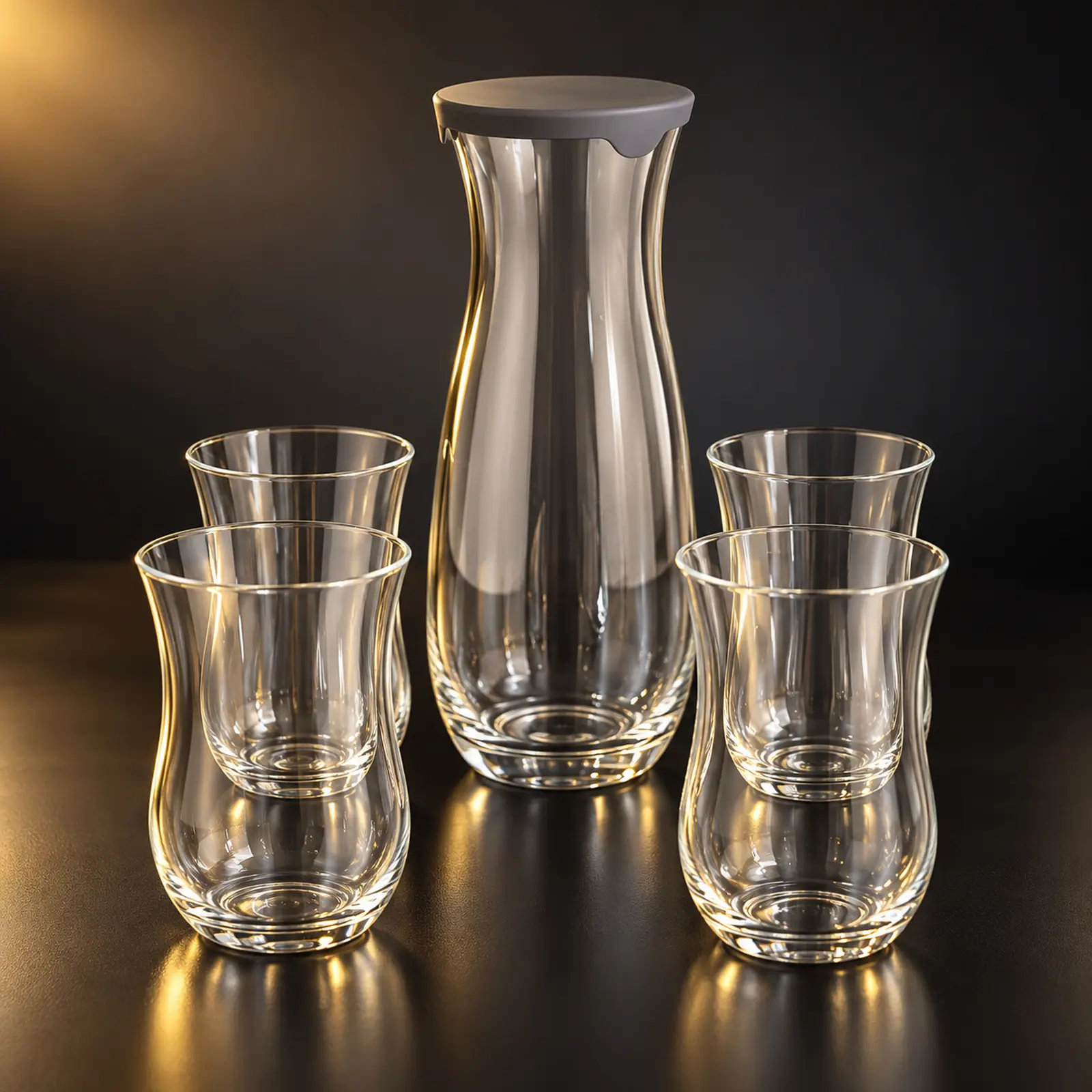 Conjunto Pasabahce garrafa de vidro com 4 copos 1200ml/360ml