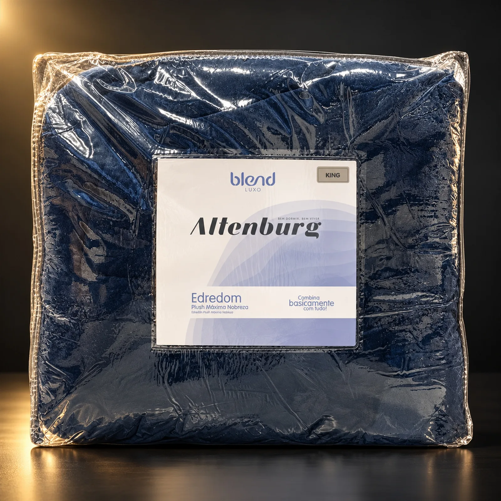 Edredom Altenburg Blend Luxo Boho azul chevron king