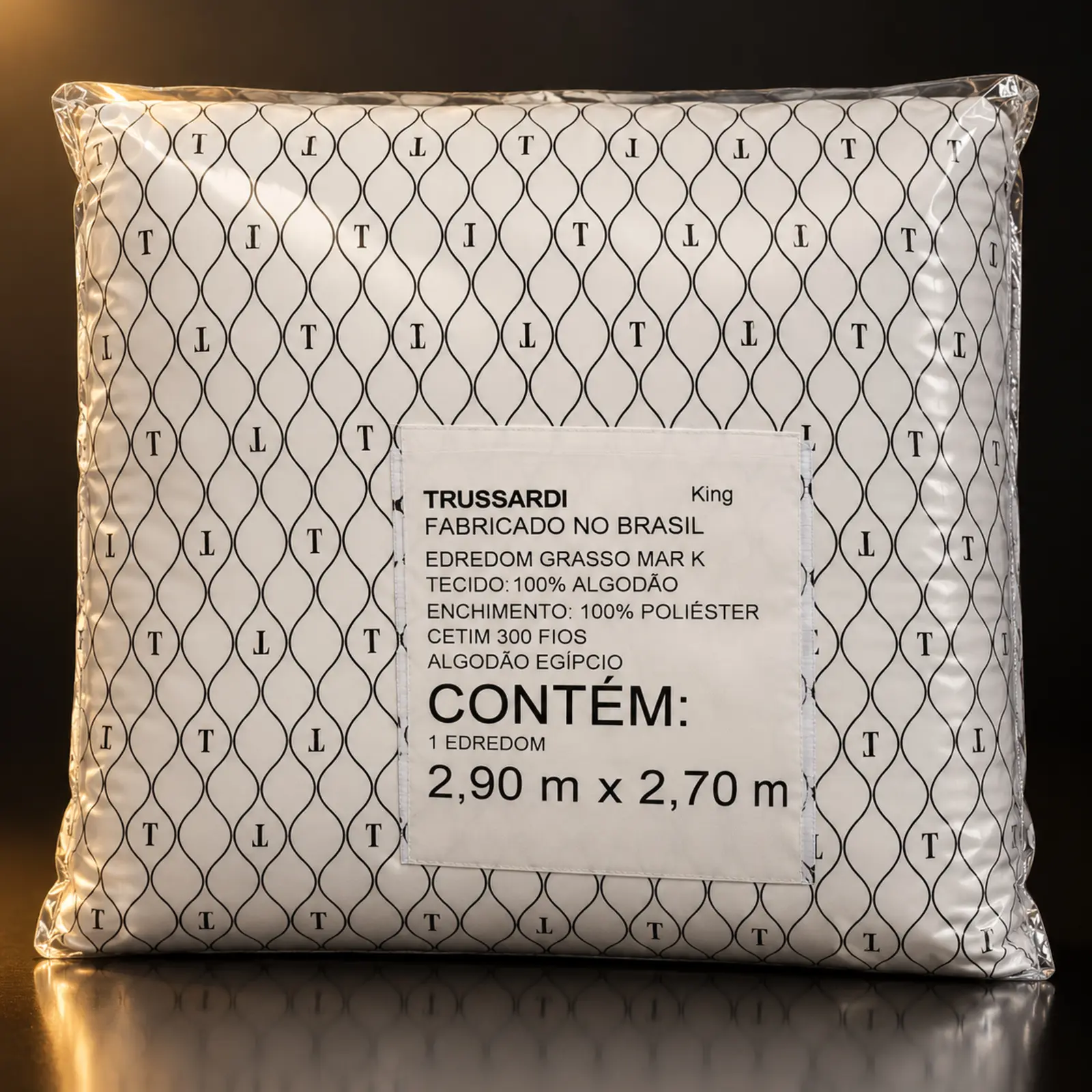 Edredom Trussardi Grasso king algodão egípcio 300 fios Mármore