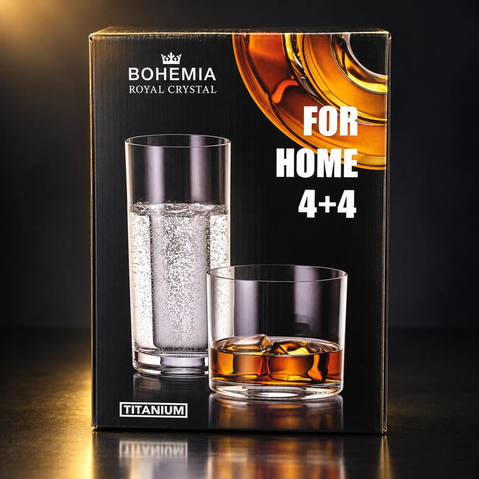 Jogo 8 copos Bohemia Royal Crystal For Home 4 + 4