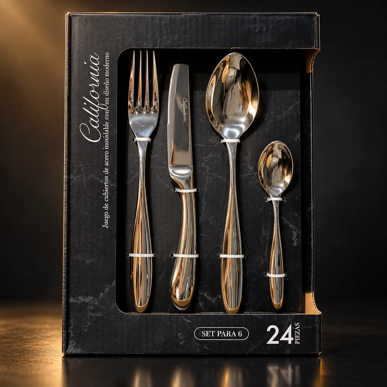 Faqueiro Selecta California 24 peças em aço inox