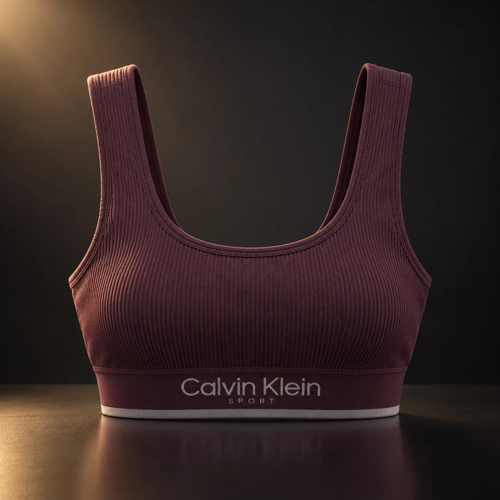 Top CK feminino adulto regata Seamless Ribbed Sport bordô M