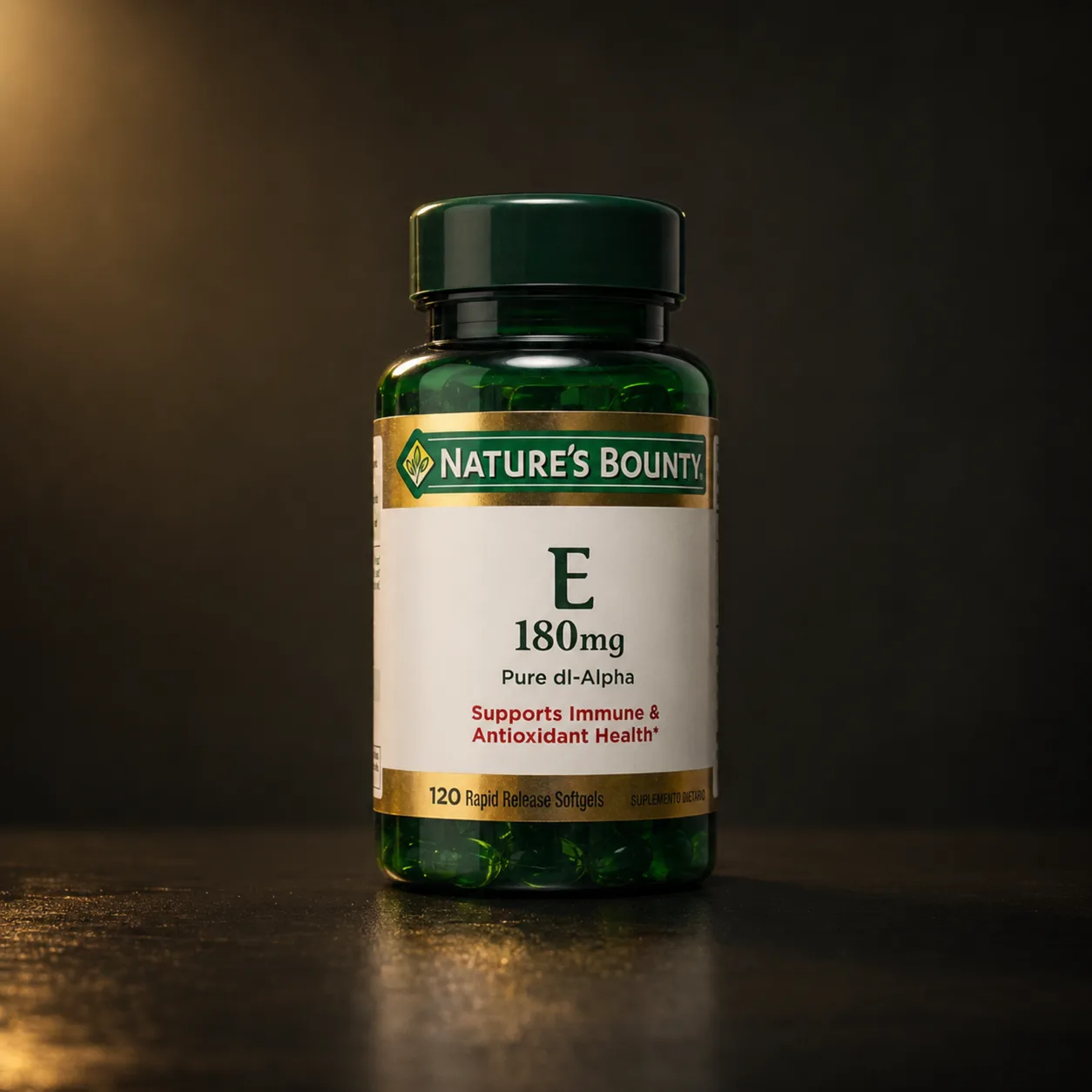 Vitamina E 180mg (dl-Alfa Tocoferol Puro) Nature's Bounty 120 Cápsulas Softgel
